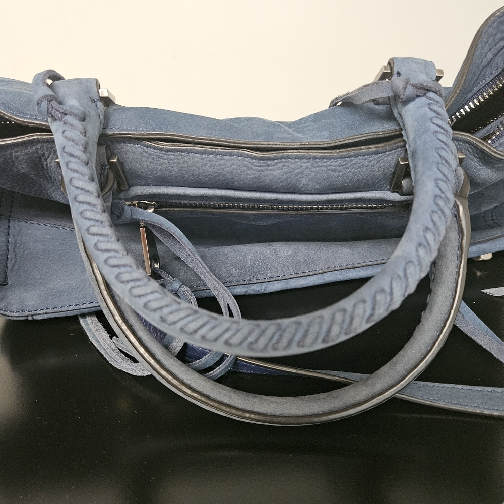 Rebecca Minkoff Blue Suede Satchel Bag - Picture 8 of 10
